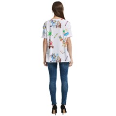 V-Neck Split Shoulder Casual T-Shirt 