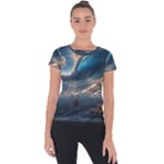 Ocean Sea Waves Short Sleeve Sports Top 