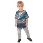 Ocean Sea Waves Kids  Raglan T-Shirt