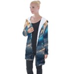 Ocean Sea Waves Longline Hooded Cardigan