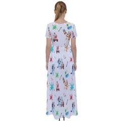 High Waist Short Sleeve Maxi Dress 