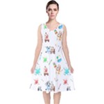 Bluey, Bluey merch, Bluey pattern, Bluey Bluey, bingo, Bluey design, bluey dog V-Neck Midi Sleeveless Dress Bluey, Bluey merch, Bluey pattern, Bluey Bluey, bingo, Bluey design, bluey dog V-Neck Midi Sleeveless Dress