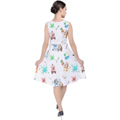 V-Neck Midi Sleeveless Dress  