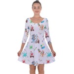 Bluey, Bluey merch, Bluey pattern, Bluey Bluey, bingo, Bluey design, bluey dog Quarter Sleeve Skater Dress Bluey, Bluey merch, Bluey pattern, Bluey Bluey, bingo, Bluey design, bluey dog Quarter Sleeve Skater Dress