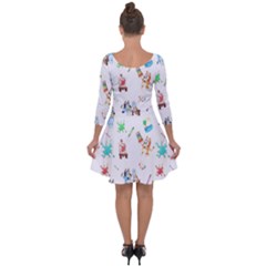 Quarter Sleeve Skater Dress 
