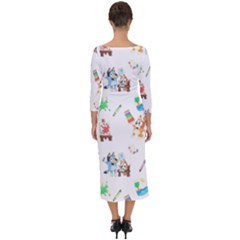 Quarter Sleeve Midi Bodycon Dress 
