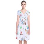 Bluey, Bluey merch, Bluey pattern, Bluey Bluey, bingo, Bluey design, bluey dog Short Sleeve Front Wrap Dress Bluey, Bluey merch, Bluey pattern, Bluey Bluey, bingo, Bluey design, bluey dog Short Sleeve Front Wrap Dress
