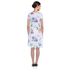 Short Sleeve Front Wrap Dress 
