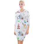 Bluey, Bluey merch, Bluey pattern, Bluey Bluey, bingo, Bluey design, bluey dog Quarter Sleeve Hood Bodycon Dress Bluey, Bluey merch, Bluey pattern, Bluey Bluey, bingo, Bluey design, bluey dog Quarter Sleeve Hood Bodycon Dress