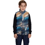Ocean Sea Waves Kid s Button Up Puffer Vest