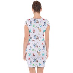 Capsleeve Drawstring Dress  