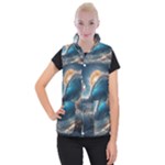 Ocean Sea Waves Women s Button Up Vest