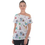 Bluey, Bluey merch, Bluey pattern, Bluey Bluey, bingo, Bluey design, bluey dog Off Shoulder Tie-Up T-Shirt Bluey, Bluey merch, Bluey pattern, Bluey Bluey, bingo, Bluey design, bluey dog Off Shoulder Tie-Up T-Shirt