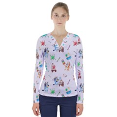 V-Neck Long Sleeve Top 