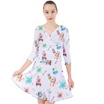 Bluey, Bluey merch, Bluey pattern, Bluey Bluey, bingo, Bluey design, bluey dog Quarter Sleeve Front Wrap Dress Bluey, Bluey merch, Bluey pattern, Bluey Bluey, bingo, Bluey design, bluey dog Quarter Sleeve Front Wrap Dress
