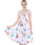 Bluey, Bluey merch, Bluey pattern, Bluey Bluey, bingo, Bluey design, bluey dog Cap Sleeve Front Wrap Midi Dress Bluey, Bluey merch, Bluey pattern, Bluey Bluey, bingo, Bluey design, bluey dog Cap Sleeve Front Wrap Midi Dress
