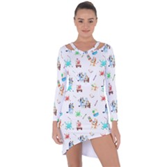 Asymmetric Cut-Out Shift Dress 