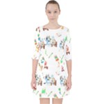 Bluey, Bluey merch, Bluey pattern, Bluey Bluey, bingo, Bluey design, bluey dog Quarter Sleeve Pocket Dress Bluey, Bluey merch, Bluey pattern, Bluey Bluey, bingo, Bluey design, bluey dog Quarter Sleeve Pocket Dress