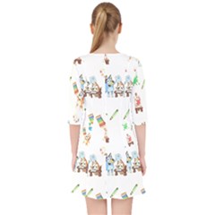Quarter Sleeve Pocket Dress 