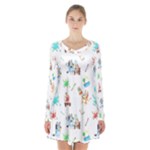 Bluey, Bluey merch, Bluey pattern, Bluey Bluey, bingo, Bluey design, bluey dog Long Sleeve Velvet V-neck Dress Bluey, Bluey merch, Bluey pattern, Bluey Bluey, bingo, Bluey design, bluey dog Long Sleeve Velvet V-neck Dress