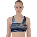 Ocean Sea Waves Back Weave Sports Bra