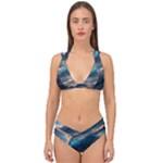 Ocean Sea Waves Double Strap Halter Bikini Set