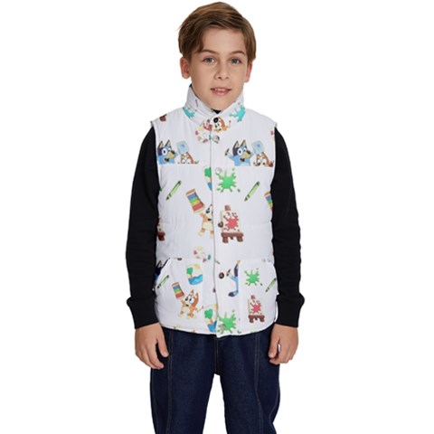 Bluey, Bluey merch, Bluey pattern, Bluey Bluey, bingo, Bluey design, bluey dog Kid s Button Up Puffer Vest from ArtsNow.com