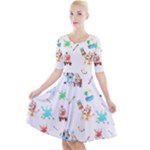 Bluey, Bluey merch, Bluey pattern, Bluey Bluey, bingo, Bluey design, bluey dog Quarter Sleeve A-Line Dress With Pockets Bluey, Bluey merch, Bluey pattern, Bluey Bluey, bingo, Bluey design, bluey dog Quarter Sleeve A-Line Dress With Pockets