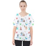 Bluey, Bluey merch, Bluey pattern, Bluey Bluey, bingo, Bluey design, bluey dog V-Neck Dolman Drape Top Bluey, Bluey merch, Bluey pattern, Bluey Bluey, bingo, Bluey design, bluey dog V-Neck Dolman Drape Top