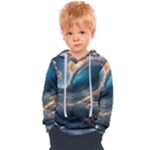 Ocean Sea Waves Kids  Overhead Hoodie