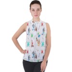 Bluey, Bluey merch, Bluey pattern, Bluey Bluey, bingo, Bluey design, bluey dog Mock Neck Chiffon Sleeveless Top Bluey, Bluey merch, Bluey pattern, Bluey Bluey, bingo, Bluey design, bluey dog Mock Neck Chiffon Sleeveless Top