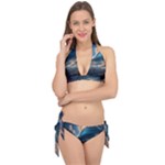 Ocean Sea Waves Tie It Up Bikini Set
