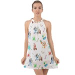 Bluey, Bluey merch, Bluey pattern, Bluey Bluey, bingo, Bluey design, bluey dog Halter Tie Back Chiffon Dress Bluey, Bluey merch, Bluey pattern, Bluey Bluey, bingo, Bluey design, bluey dog Halter Tie Back Chiffon Dress