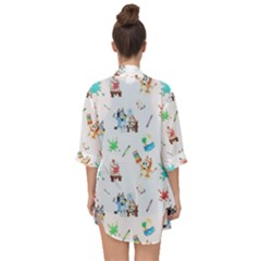 Open Front Chiffon Kimono 