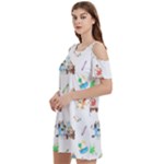 Bluey, Bluey merch, Bluey pattern, Bluey Bluey, bingo, Bluey design, bluey dog Women s Cold Shoulder Round Neck Mini Dress Bluey, Bluey merch, Bluey pattern, Bluey Bluey, bingo, Bluey design, bluey dog Women s Cold Shoulder Round Neck Mini Dress