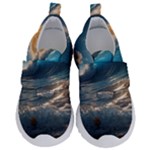 Ocean Sea Waves Kids  Velcro No Lace Shoes