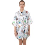 Bluey, Bluey merch, Bluey pattern, Bluey Bluey, bingo, Bluey design, bluey dog Half Sleeve Satin Kimono Bluey, Bluey merch, Bluey pattern, Bluey Bluey, bingo, Bluey design, bluey dog Half Sleeve Satin Kimono