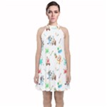 Bluey, Bluey merch, Bluey pattern, Bluey Bluey, bingo, Bluey design, bluey dog Velvet Halter Neckline Dress Bluey, Bluey merch, Bluey pattern, Bluey Bluey, bingo, Bluey design, bluey dog Velvet Halter Neckline Dress