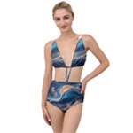 Ocean Sea Waves Tied Up Two Piece Swimsuit