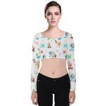 Bluey, Bluey merch, Bluey pattern, Bluey Bluey, bingo, Bluey design, bluey dog Velvet Long Sleeve Crop Top Bluey, Bluey merch, Bluey pattern, Bluey Bluey, bingo, Bluey design, bluey dog Velvet Long Sleeve Crop Top