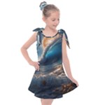 Ocean Sea Waves Kids  Tie Up Tunic Dress