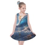 Ocean Sea Waves Kids  Summer Dress