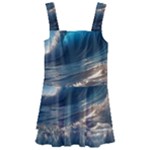 Ocean Sea Waves Kids  Layered Skirt Swimsuit