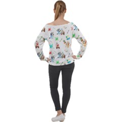 Off Shoulder Long Sleeve Velour Top 