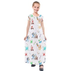 Kids  Short Sleeve Maxi Dress 