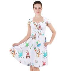 Cap Sleeve Midi Dress With Pockets 