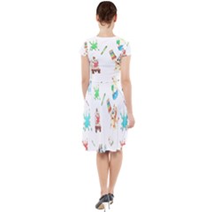 Cap Sleeve Midi Dress With Pockets 