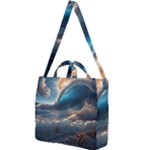 Ocean Sea Waves Square Shoulder Tote Bag