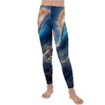 Ocean Sea Waves Kids  Lightweight Velour Leggings