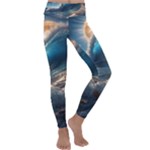 Ocean Sea Waves Kids  Lightweight Velour Classic Yoga Leggings